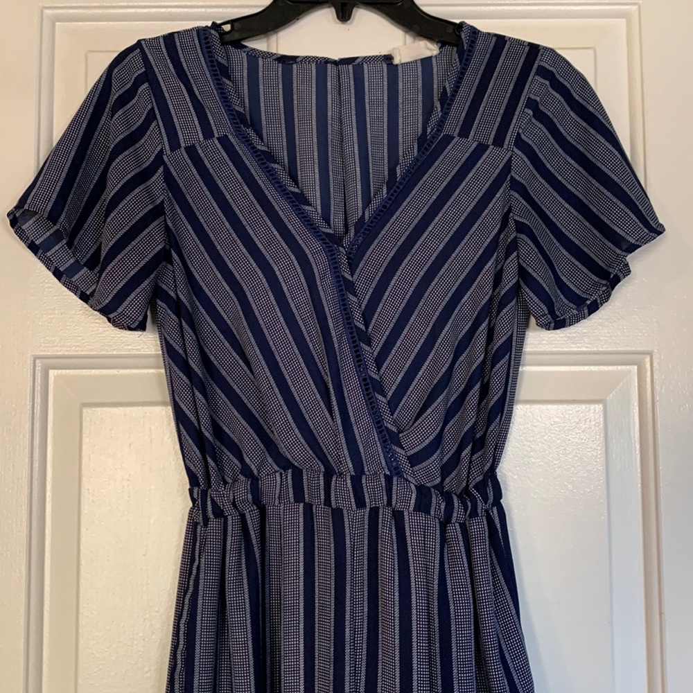 Blue Striped Romper